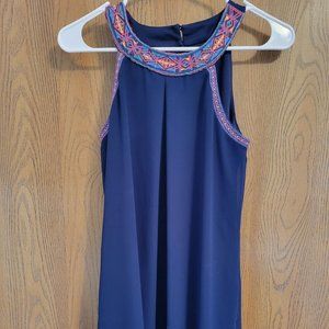 Embroidered By&by Dress size XS navy blue